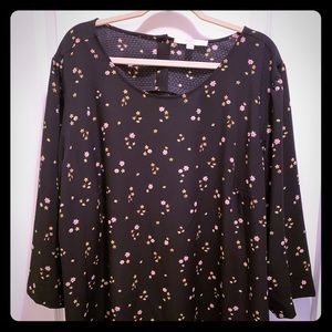 NWOT - LOFT PLUS 3/4 sleeve textured top